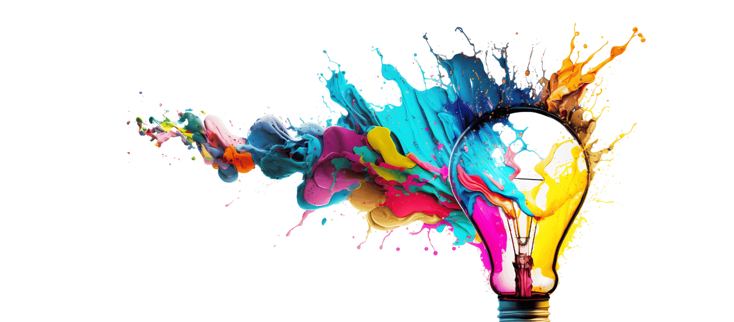 PMAC Inspiration Week. Image shows a lightbulb exploding with colors.